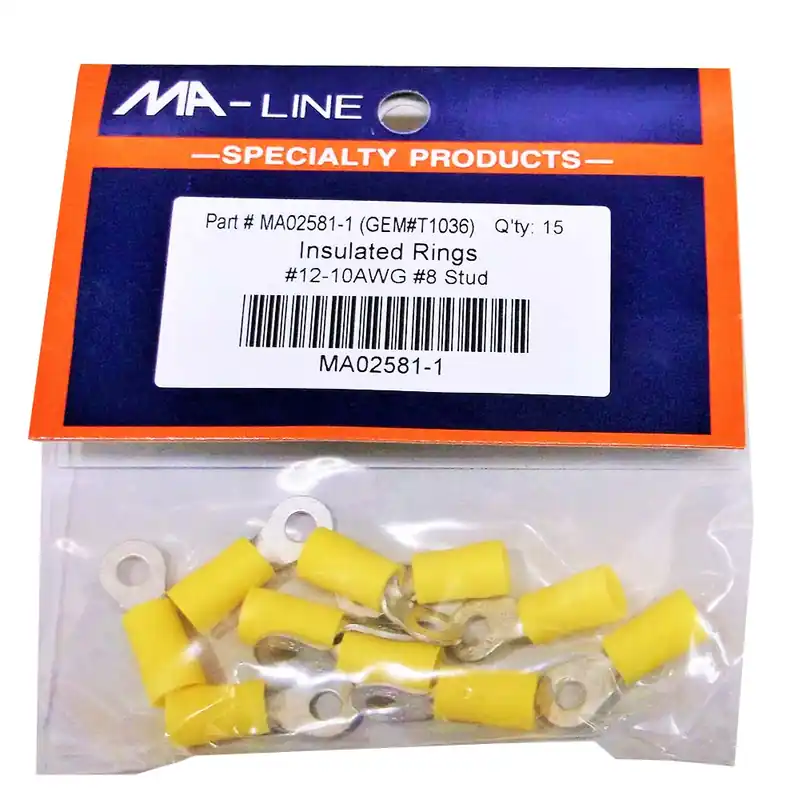 Affordable MA02581-1: Insulated Rings 12-10AWG #8 Stud 15/PKG.