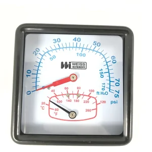 CTP40RSX: 3-1/2" Tri-o-meter 1/2"Npt 2" Extension Back Connection Cheap