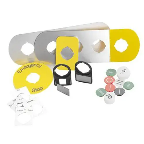 ABB MA6-1026 Legend plate for emergency stop for plastic MEP enclosures, yellow laminate Limited Time